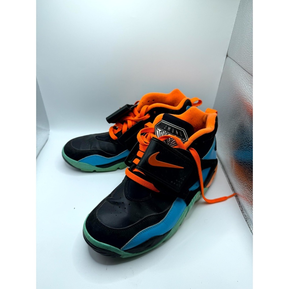 Nike Air Diamond Turf 309434-010 Mens 9.5‎ Sneakers Black Total Orange Shoes
